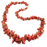 Coralli di Sardegna Collana Corallo Rosso Sardegna Scaglie Scalare 8mm 21mm Dorata 61cm 83,4gr