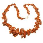 Coralli di Sardegna Necklace Sardinian Coral Escalated Chips 12-6mm and Silvered Clasp