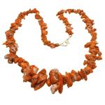 Coralli di Sardegna Collar Coral Cerdeña Chips Escalados 12-6mm y Cierre Plateado