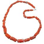 Coralli di Sardegna Necklace Sardinian Red Coral Cylinders 9-7mm, 42gr Weight