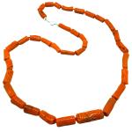 Coralli di Sardegna Collar Coral Rojo Cerdeña Cilindros 8-6mm, 28gr Peso