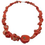 El Coral Collar Coral Cerdeña Bolas Barrocas Escaladas 24-12mm, 122,5gr Peso