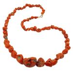 El Coral Collar Coral Cerdeña Bolas Barrocas Escaladas 20-4mm, 52,5gr Peso