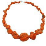 Coralli di Sardegna Collar Coral Cerdeña Bolas Barrocas Escaladas 17-7mm, 41gr Peso