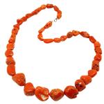 Coralli di Sardegna Necklace Sardinian Coral Escalated Baroque Balls 18-10mm, 118gr Weight