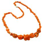 Coralli di Sardegna Collar Coral Cerdeña Bolas Barrocas Escaladas 16-7mm, 50.5gr Peso