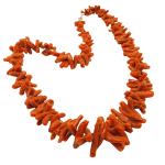 Coralli di Sardegna Necklace Sardinia Rustic Coral Tubes and Silvered Clasp, 103.5gr Weight