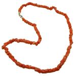 Coralli di Sardegna Necklace Sardinian Coral Baroque Tubes 5mm, 21gr Weight