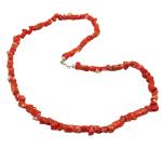 Coralli di Sardegna Sardinia Coral Necklace Baroque Tubes 6mm. Silvery Closure Weight 20 gr.