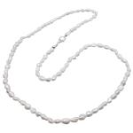 El Coral Necklace Baroque White Pearls 3x7mm