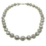 El Coral Necklace Baroque Round Grey Pearls 12/15mm and 55cm Length