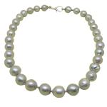 El Coral Necklace Baroque Round Grey Pearls 12/14mm and 54cm Length