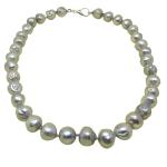 El Coral Necklace Baroque Round Grey Pearls 11/15mm and 54cm Length