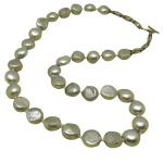 El Coral Necklace Button Grey 12mm Pearls, 61gr Weight