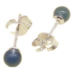 Coralli di Sardegna Blue Agate Earrings 4 mm Silver Pressure Clasp