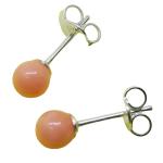 Coralli di Sardegna Pink Coral Earrings mm 4 Silver stud closure pressure