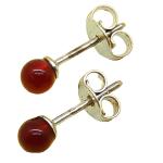 Coralli di Sardegna Carnelian Ball Earrings mm 4 Silver pin closure