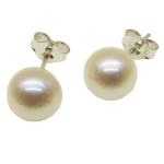 Coralli di Sardegna Earrings Pearl Beads 8 mm Silver pressure pin