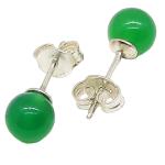 Coralli di Sardegna Earrings Green Agate Ball 6 mm Silver pressure pin
