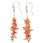 El Coral Pendientes Coral Rosa Puntas y elementos Plateados 6 cm largo