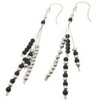 black agate earrings with silver