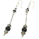black agate earrings with silver