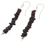 garnet earrings with silver