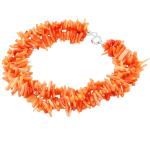 El Coral Bracelet Triple Pink Coral Points and Silvered Clasp