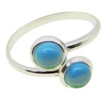 Coralli di Sardegna Ring Turquoise Double Cabochon 5mm and Silver, Adjustable
