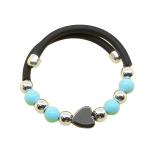 Coralli di Sardegna Turquoise Ring Balls 2,5 mm Hematite Adjustable Heart Spring Steel Rubber