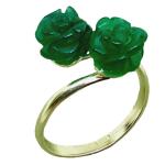Coralli di Sardegna Green Agate Contrarie Rose Silver Ring