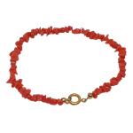 Coralli di Sardegna Pulsera Coral Rojo Cerdeña Chips 3/4mm con Cierre Dorado