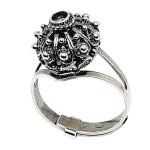 Coralli di Sardegna Sardinian Filigree Ring Base Burnished Silver Button