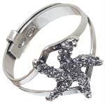 Coralli di Sardegna Sardinian Filigree Ring Starfish Burnished Silver Adjustable