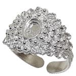 Coralli di Sardegna Sardinian Filigree Ring Base Silver Leaves Beads Bezel 4x6mm