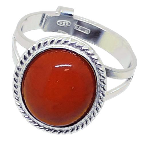 AC0044BAG10X12 Coralli di Sardegna Anillo Coral Rojo 10x12mm Filigrana de Plata Sarda Ajustable Coralli di Sardegna