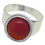 Coralli di Sardegna Red Coral Ring 10x12mm. Silver Filigree Border and Open Band