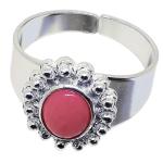 Coralli di Sardegna Pink Coral Ring 8x10mm. Sardinian Filigree balls Silver Open Band