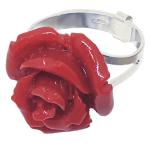 Coralli di Sardegna Anillo Coral Rojo Rosa mm 18 Plata Ajustable