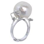 Coralli di Sardegna Silver pearl ring natural effect adjustable