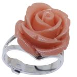 Coralli di Sardegna Anillo Coral Rosa mm 16 Plata Ajustable