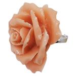 Coralli di Sardegna Ring pink Coral in Rose Shape 40mm with Silver Setting, Adjustable
