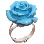 Coralli di Sardegna Anillo Turquesa Forma Rosa 23mm. en Plata Tamaño Ajustable