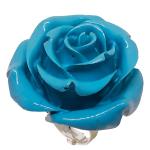 Coralli di Sardegna Rose Shaped Turquoise Ring 35mm in Silver Adjustable Size