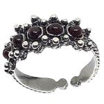 Coralli di Sardegna Garnet ring with 3mm beads and Burnished silver filigree