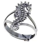 Coralli di Sardegna Corals of Sardinia Seahorse Ring Silver Adjustable