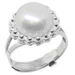 Coralli di Sardegna Pearl Ring 10 mm Silver Filigree Adjustable Balls