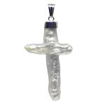 Coralli di Sardegna Baroque Silver Cross Pearl Pendant 3x4cm