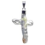 Coralli di Sardegna Sardinian Corals Baroque Pearl Pendant 2.5x4cm Silver Cross