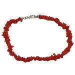 Coralli di Sardegna Pulsera Coral Rojo Cerdeña Chips 3/4mm con Cierre Plateado